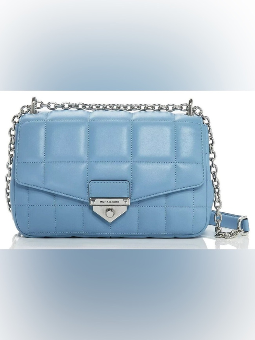 NWT Michael Kors SoHo Large Quilted Leather Shoulder Bag Chambray